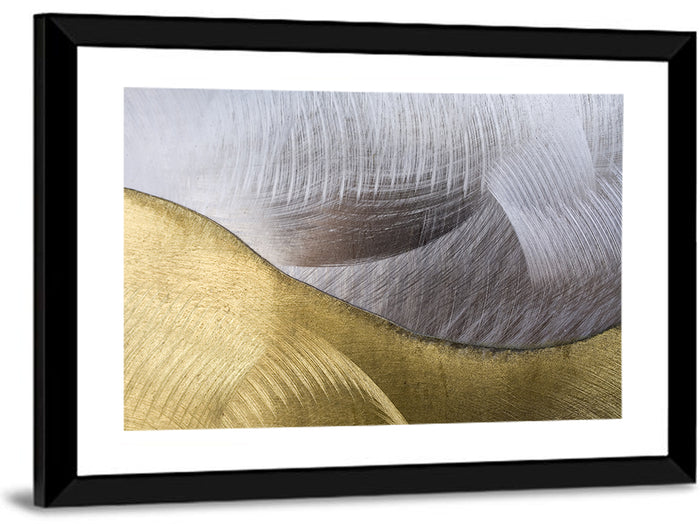 Thin Line Metallic Abstract Wall Art as a framed print