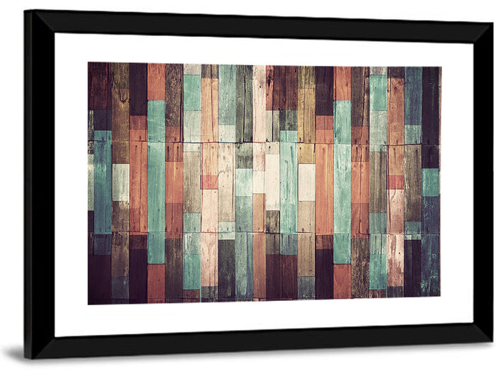 Sound Waves Wood Planks Wall Art as a framed print