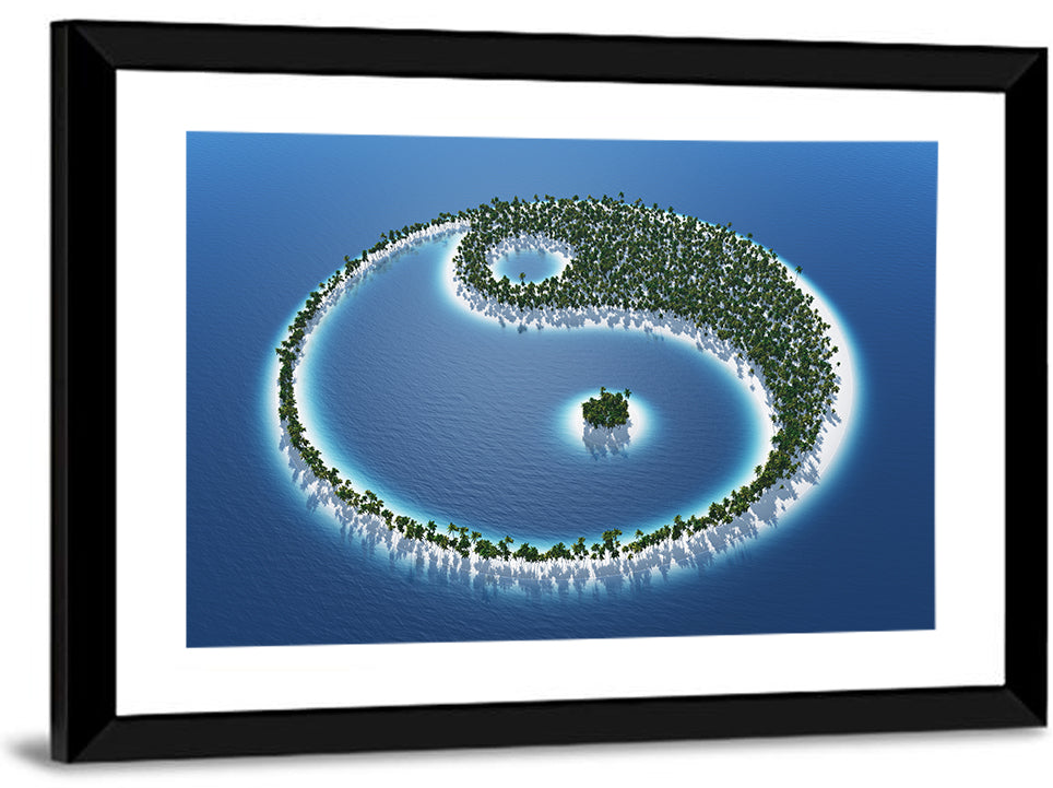 Yin Yang Tropical Island Aerial Wall Art