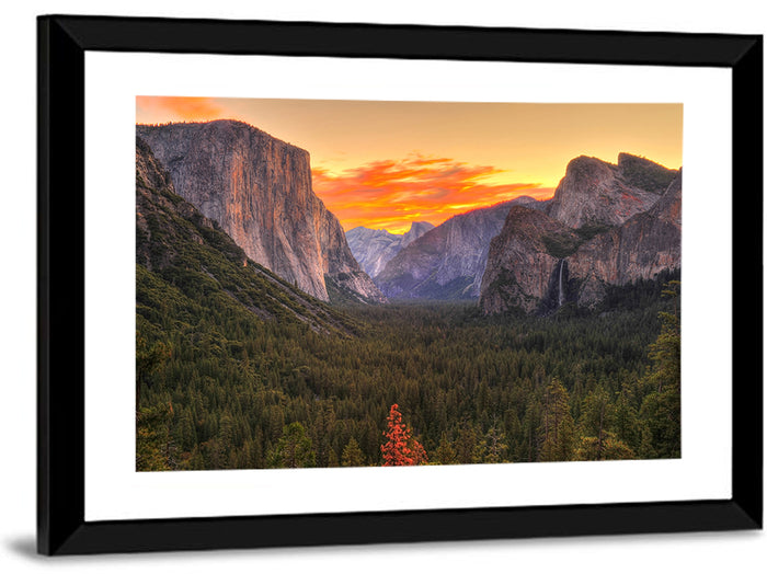 Yosemite Valley Sunset from Tunnel View Wall Art as a framed print