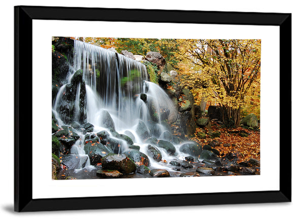 Autumn Waterfall at Sonsbeek Park Wall Art