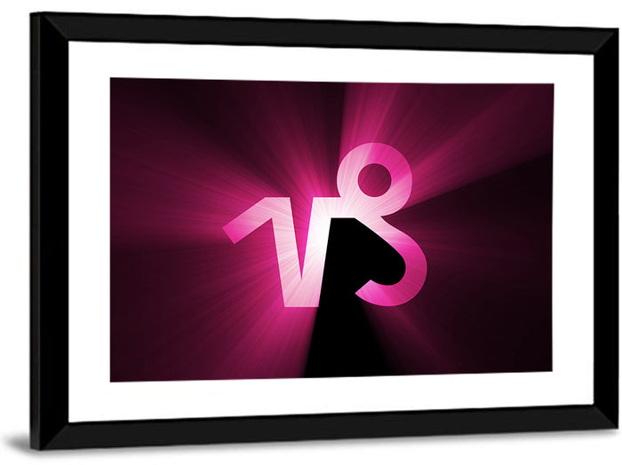 Glowing Capricorn Symbol Wall Art as a framed print