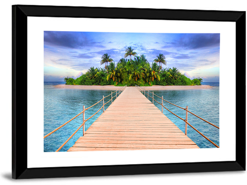 Tropical Island Pier Perspective Wall Art