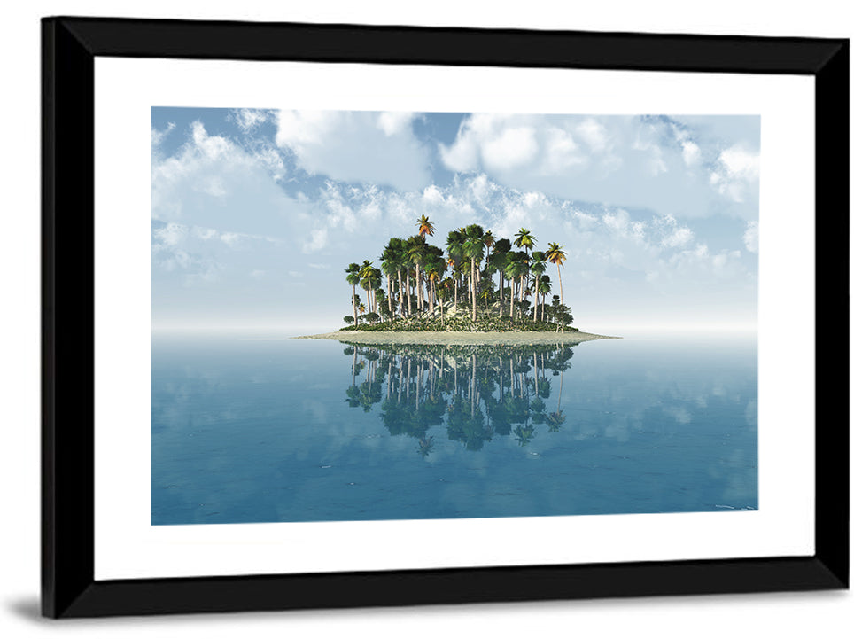 Tropical Island Mirror Reflection Wall Art