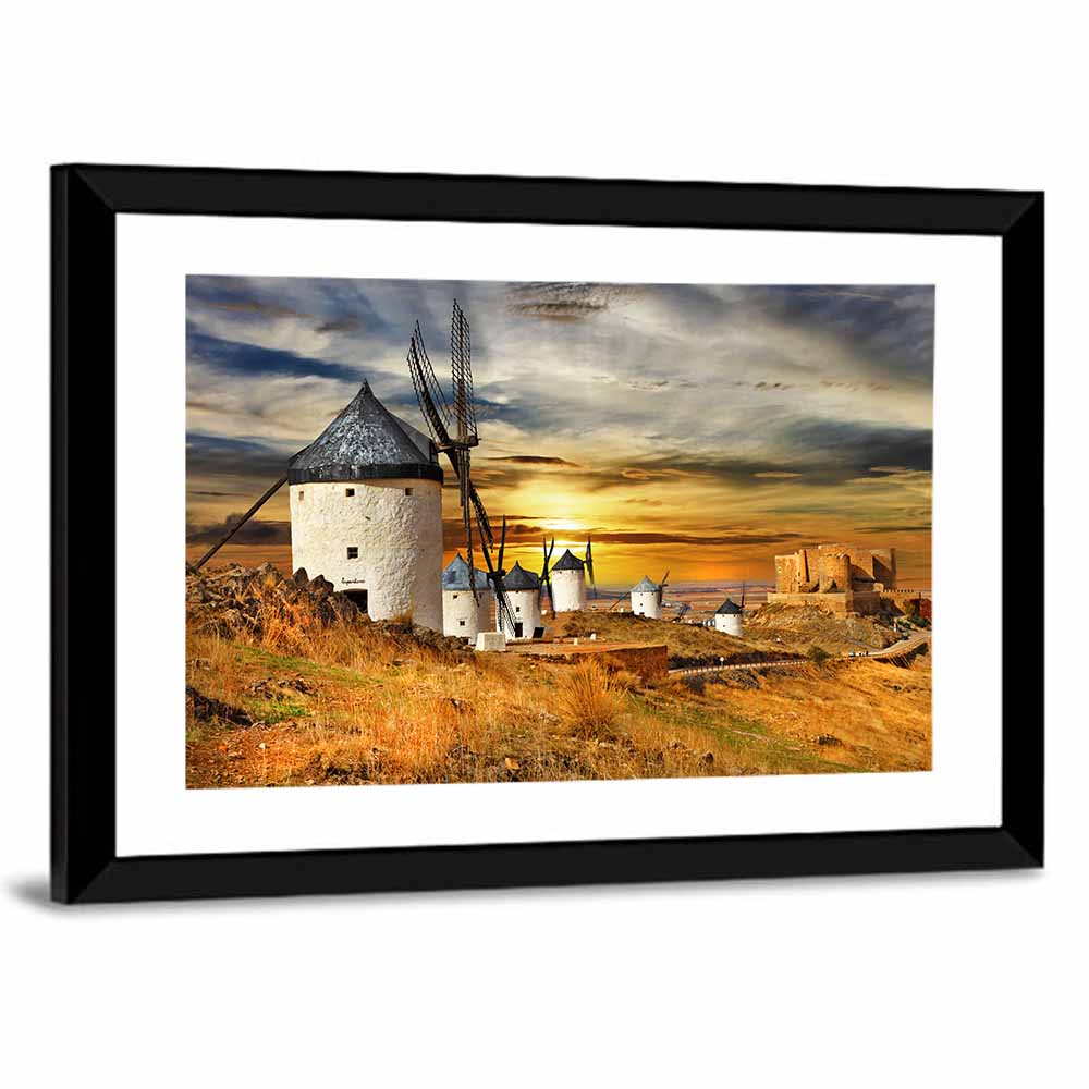 Windmills of Consuegra at Sunset Wall Art