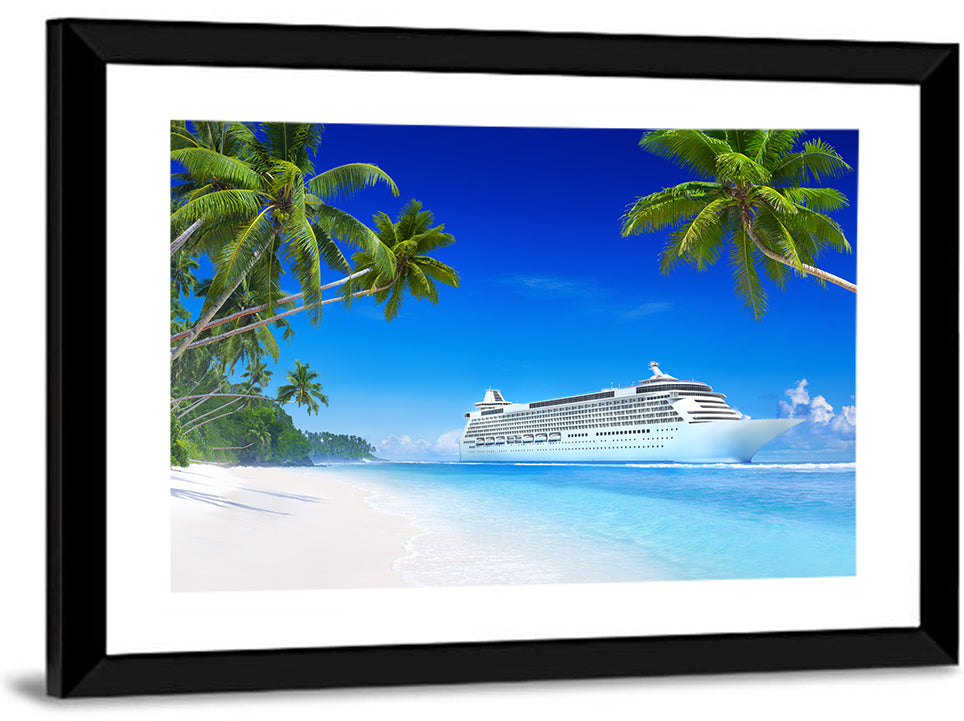 Tropical Beach Cruise Ship Shoreline Wall Art