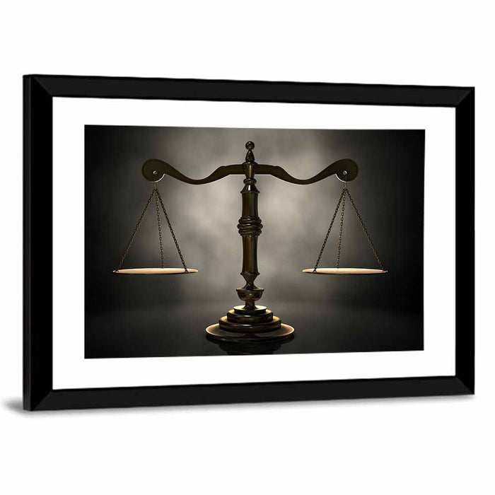 Scales of Justice Wall Art as a framed print