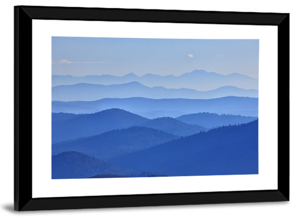 Misty Blue Mountain Valley Wall Art