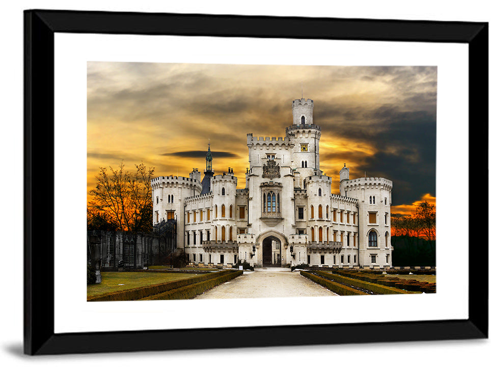 Hluboká Castle at Sunset Wall Art