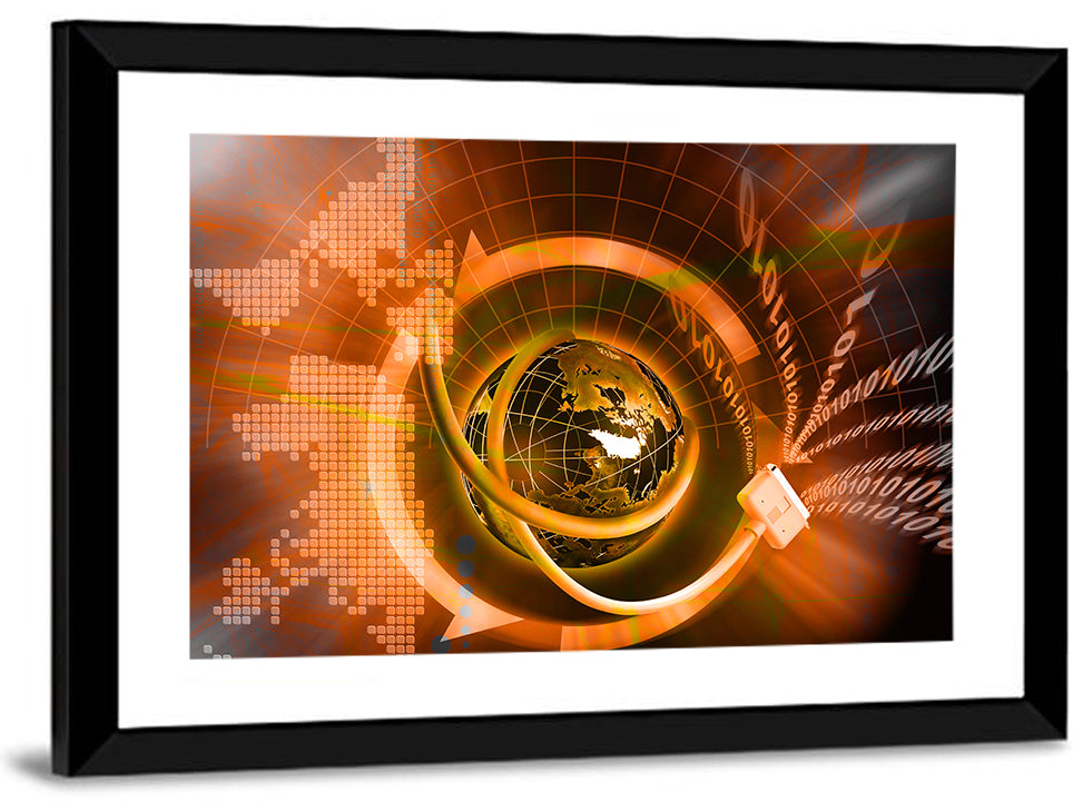 Digital Connectivity Globe Wall Art