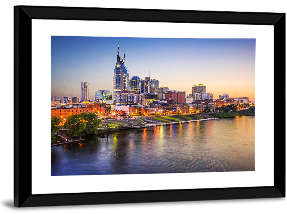 Nashville Skyline Over the Cumberland River Wall Art