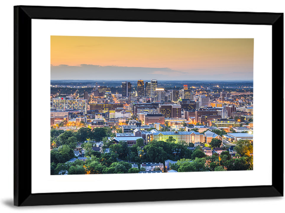 Birmingham Skyline at Golden Hour Wall Art