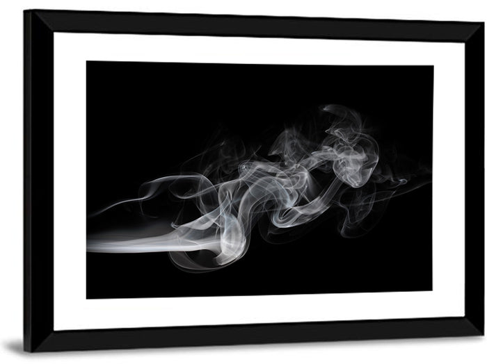 Swirling Smoke on Black Wall Art as a framed print