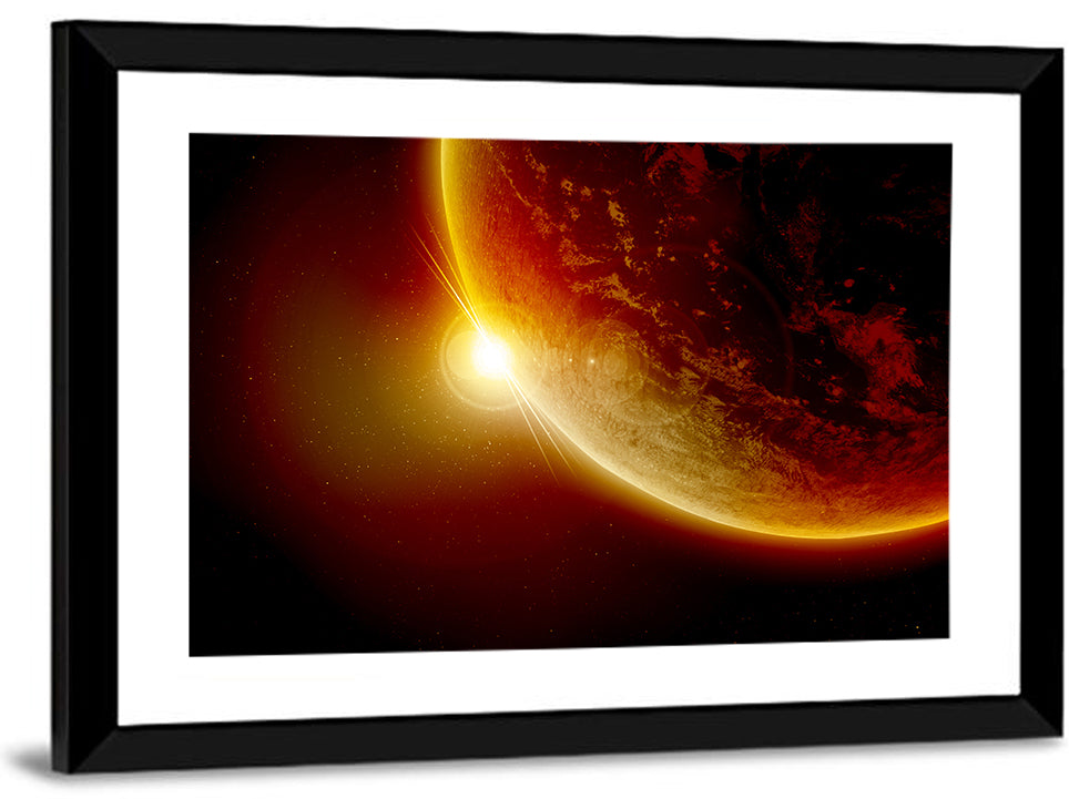 Red Planet Sunrise Limb Flare Wall Art