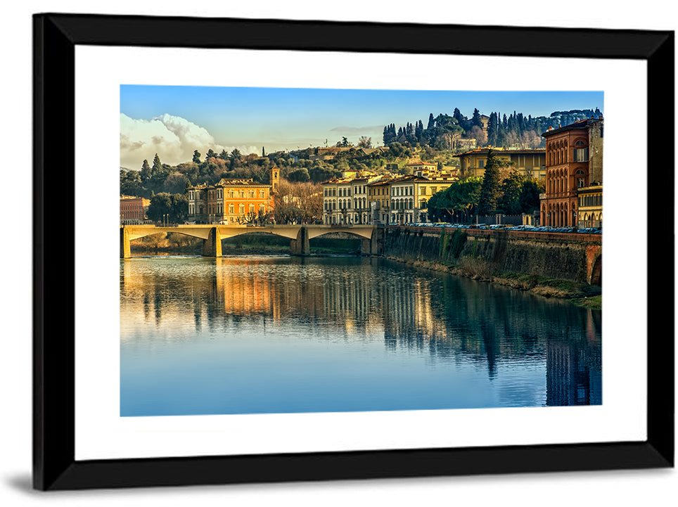 Golden Hour Florence Over the Arno River Wall Art