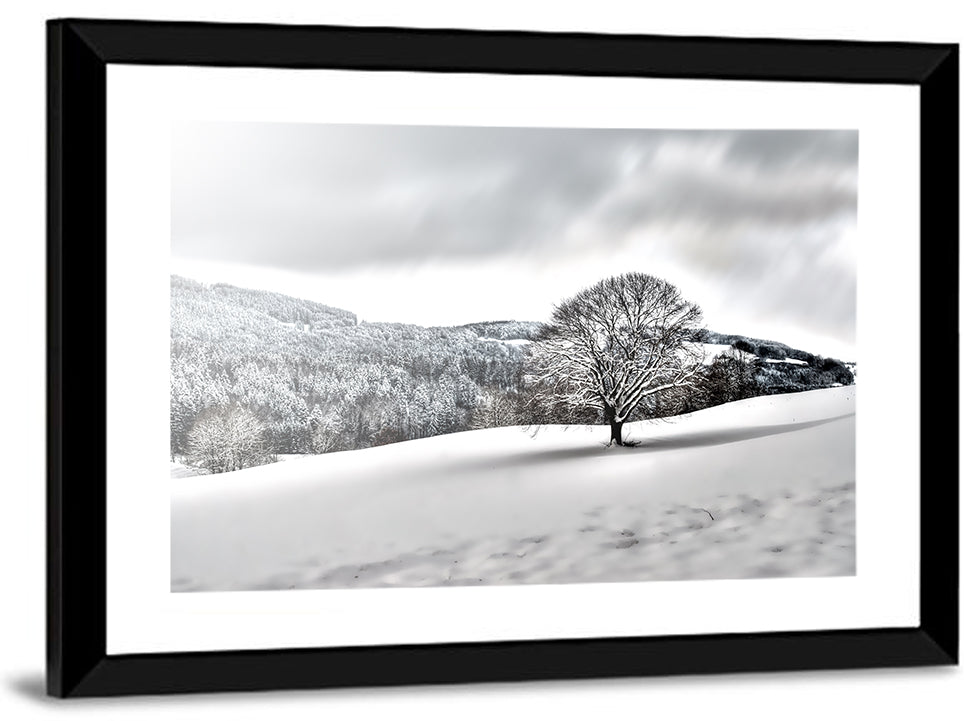 Lonely Snowy Tree Wall Art
