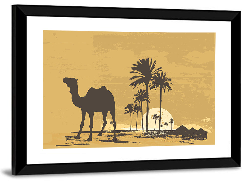Giza Camel Silhouette Wall Art