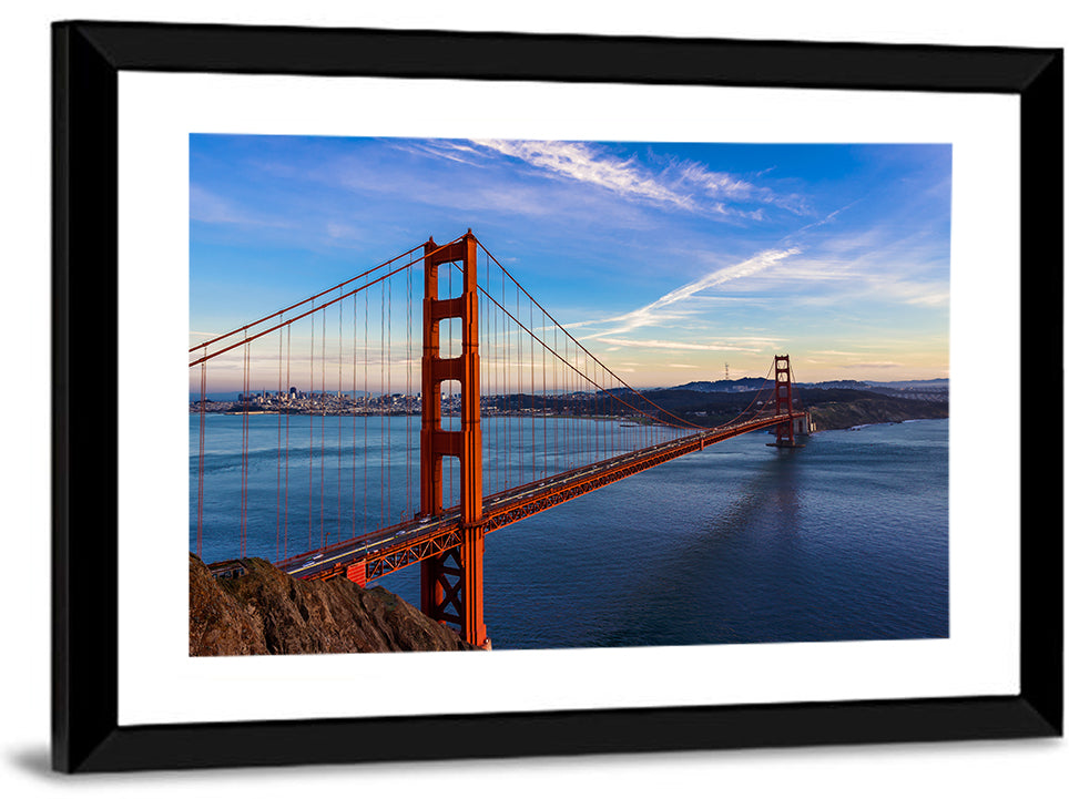 Golden Gate Bridge at Golden Hour Wall Art