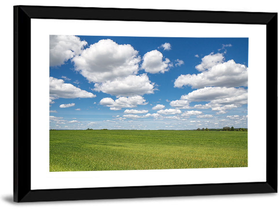 Cloud Filled Sky Over Meadow Wall Art