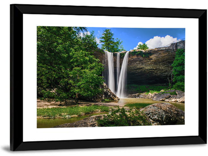 Noccalula Falls Waterfall in Daylight Wall Art as a framed print