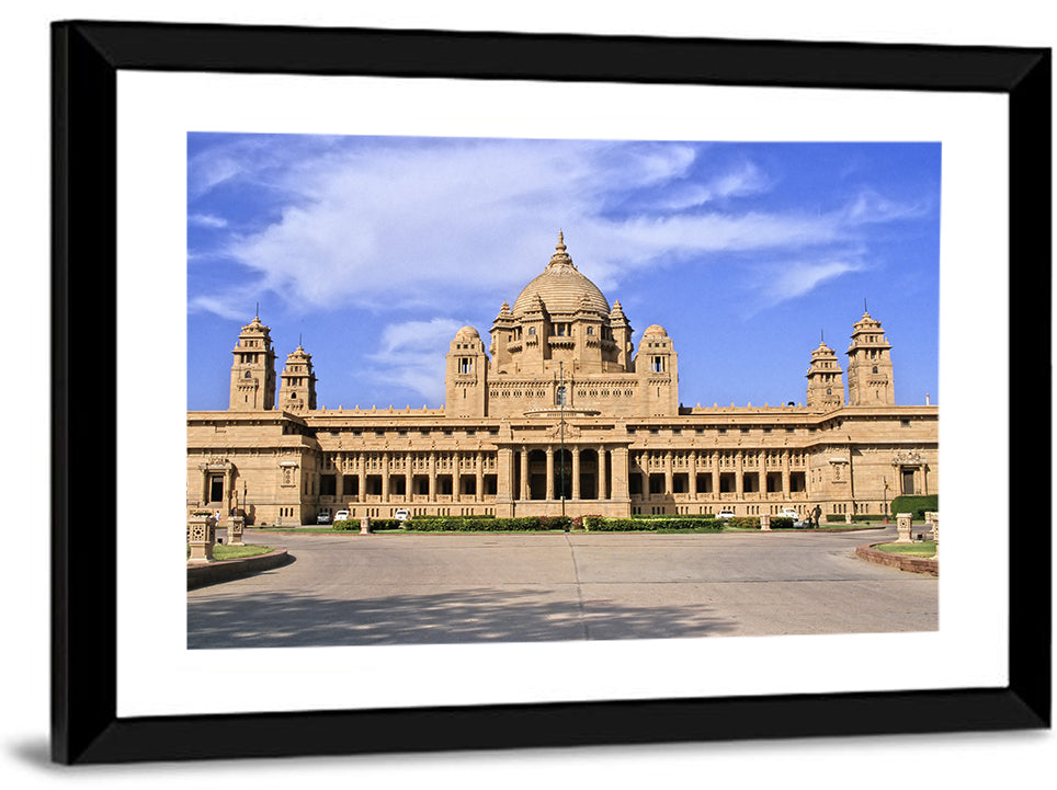 Umaid Bhawan Palace Under Clear Blue Sky Wall Art