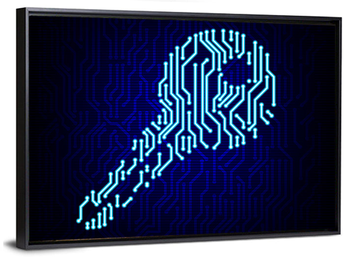 Digital Key Concept Wall Art as a framed canvas