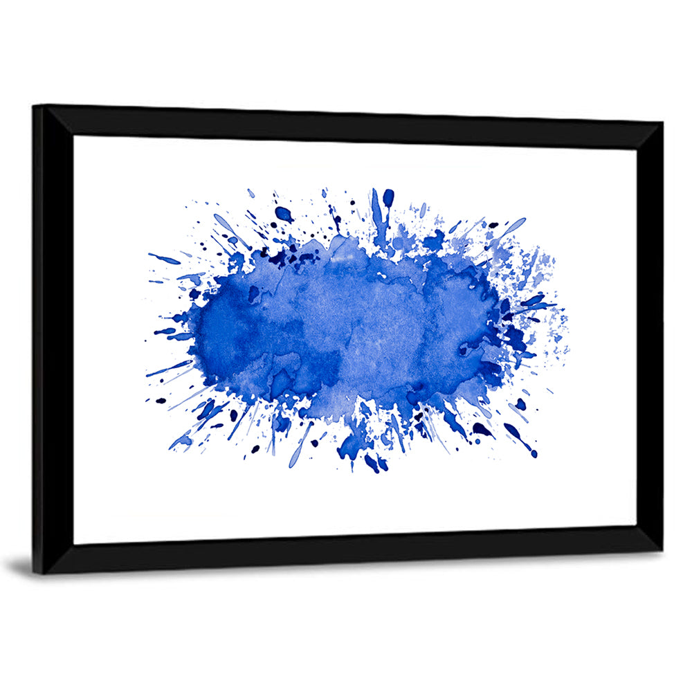 Blue Ink Splash Wall Art