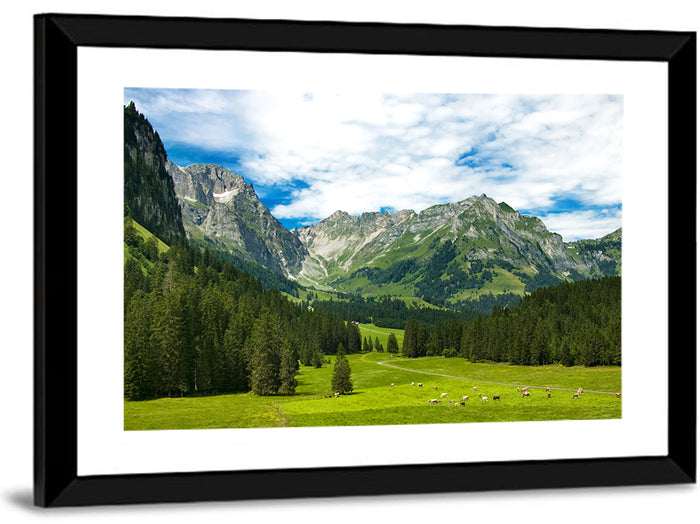 Arnibach Valley Summer Meadow Wall Art as a framed print