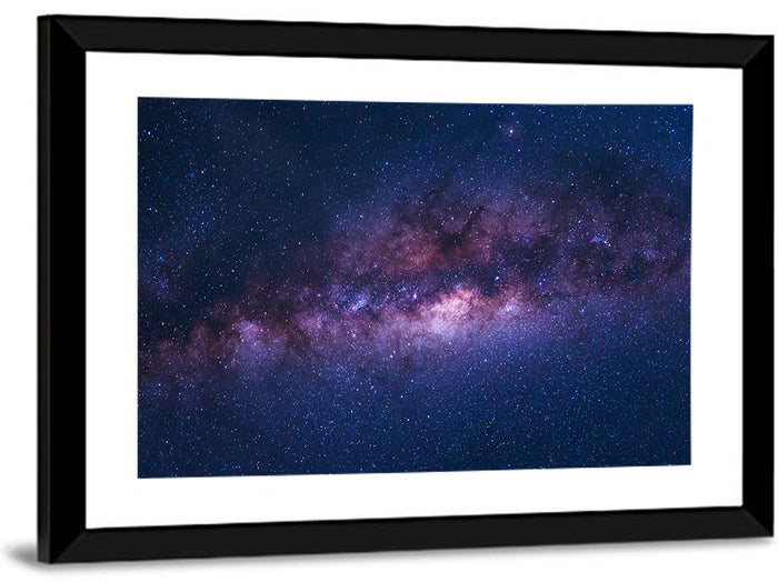 Violet Blue Milky Way Galaxy Wall Art as a framed print