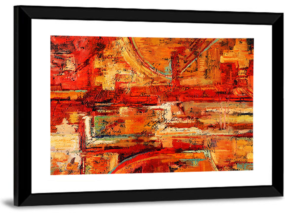 Vibrant Impasto Color Blocks Wall Art