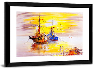 Sailing Boats Sunset II Wall Art