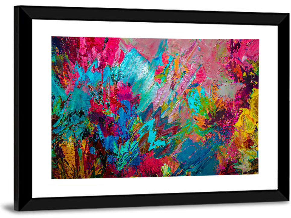 Vibrant Impasto Color Burst Abstract Wall Art