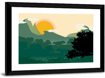 Digital Mountains Forest Wall Art