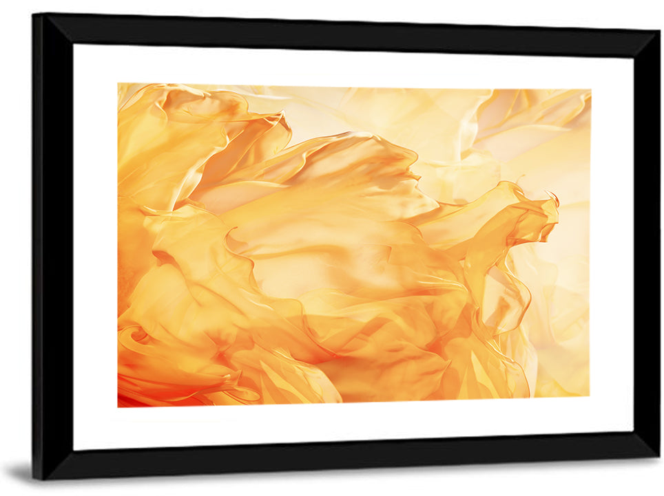 Golden Waving Cloth Abstract Wall Art