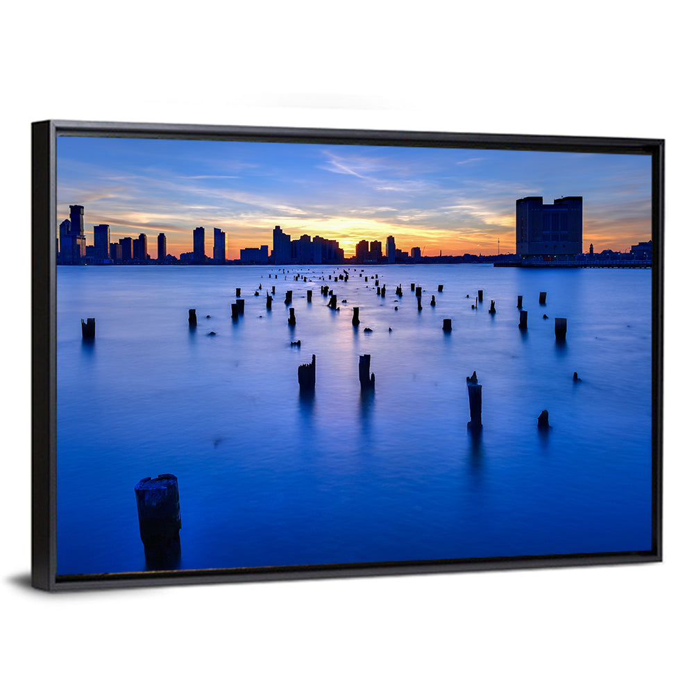 Jersey City Skyline at Dusk Wall Art