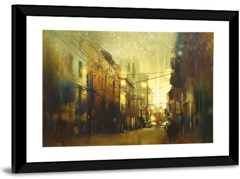 Golden Hour Urban Street Wall Art