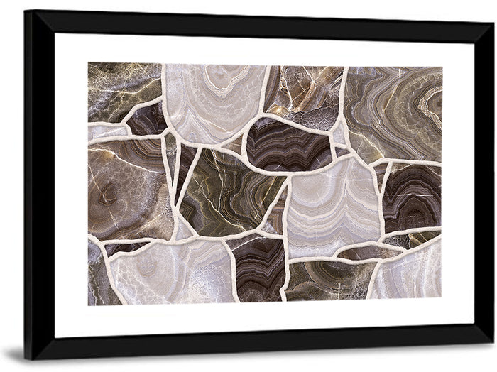 Banded Stone Mosaic Wall Art as a framed print