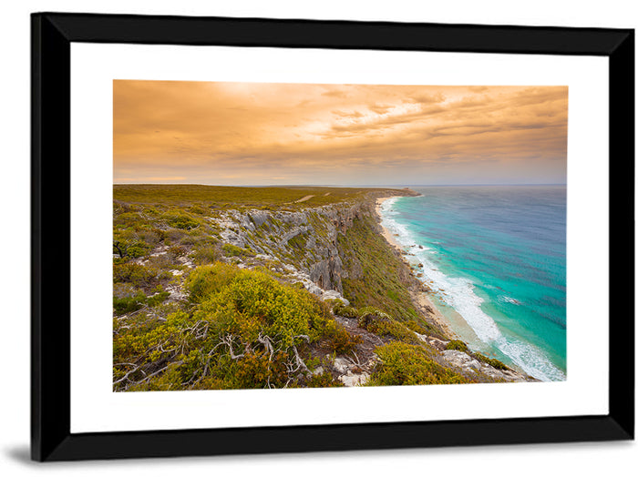 Kangaroo Island Turquoise Cliff Coast Wall Art as a framed print