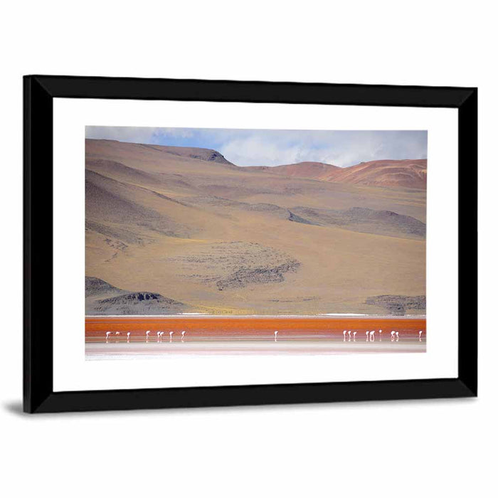 Flamingos at Laguna Colorada Wall Art as a framed print