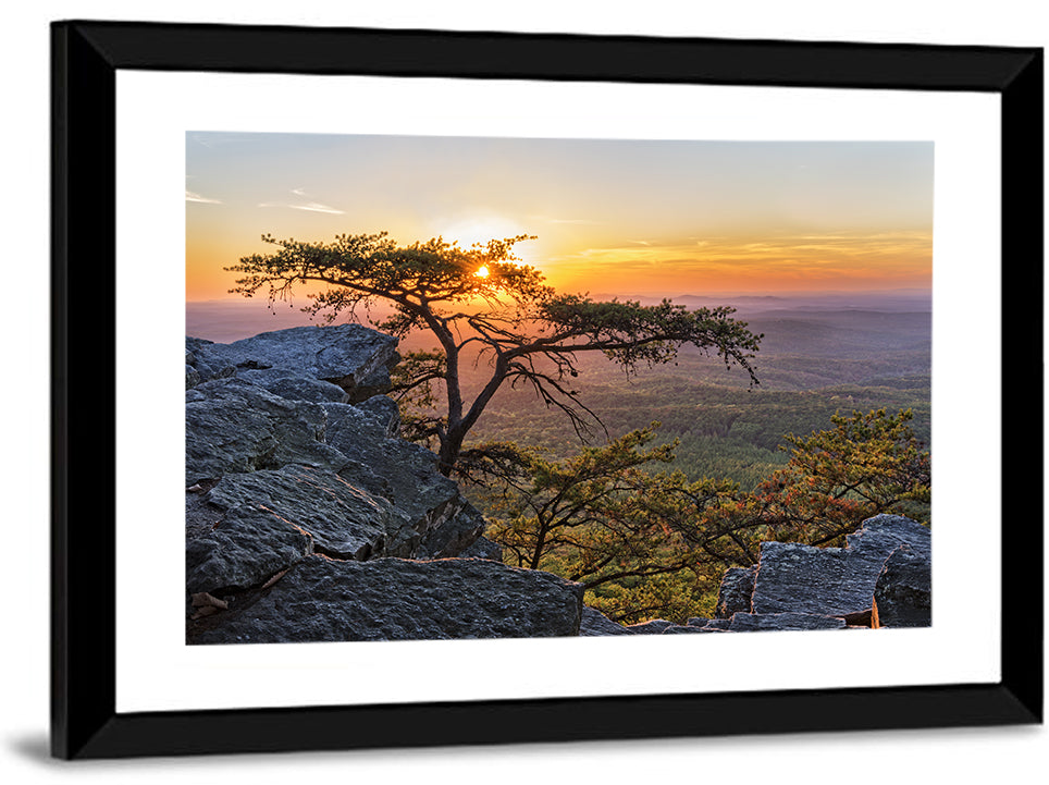 Cheaha State Park Sunset Over Pulpit Rock Wall Art