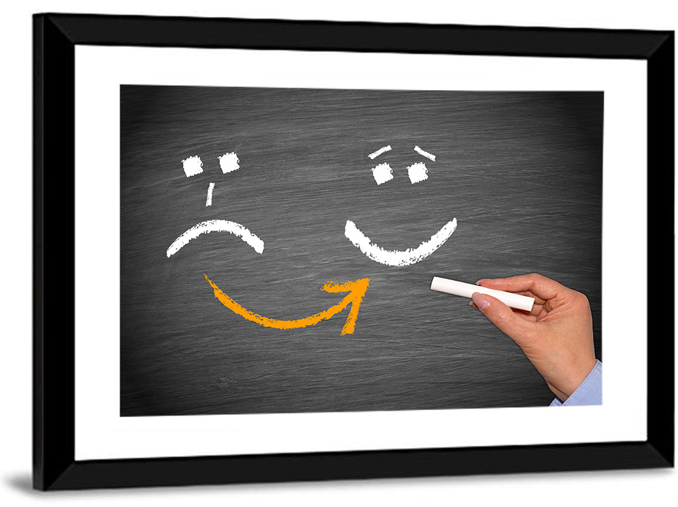 Chalkboard Mood Shift Smiley Arrow Wall Art