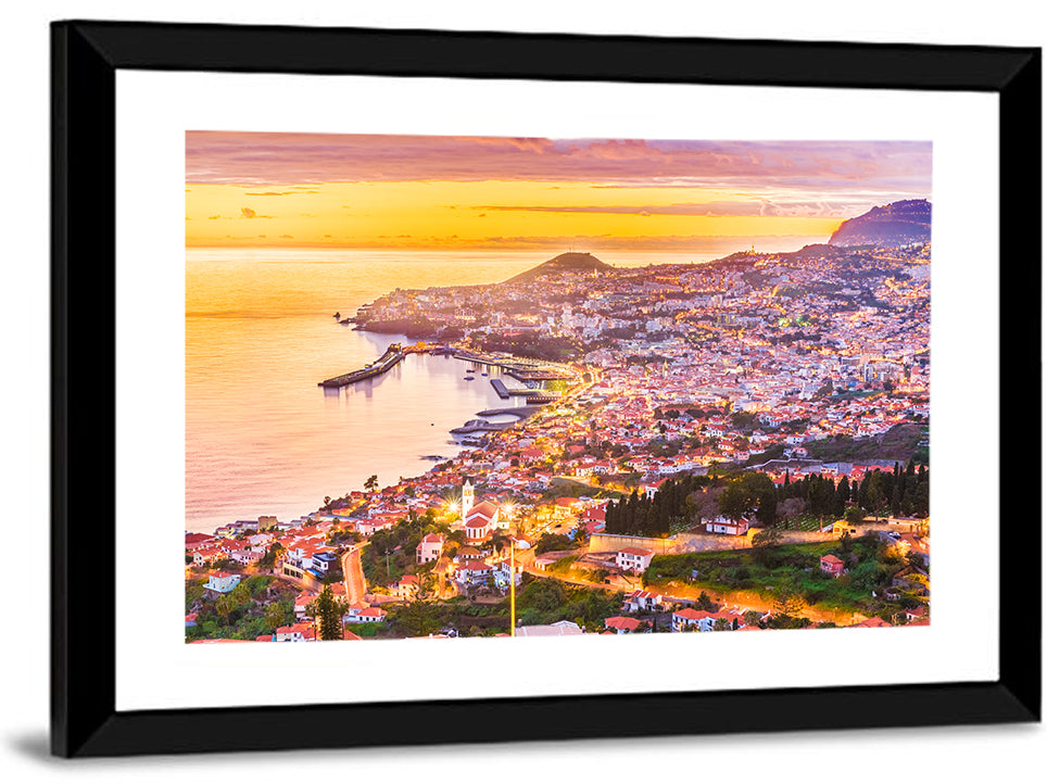Funchal Harbor at Golden Hour Wall Art