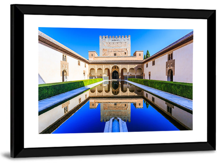 Court of the Myrtles, Alhambra Granada Wall Art as a framed print