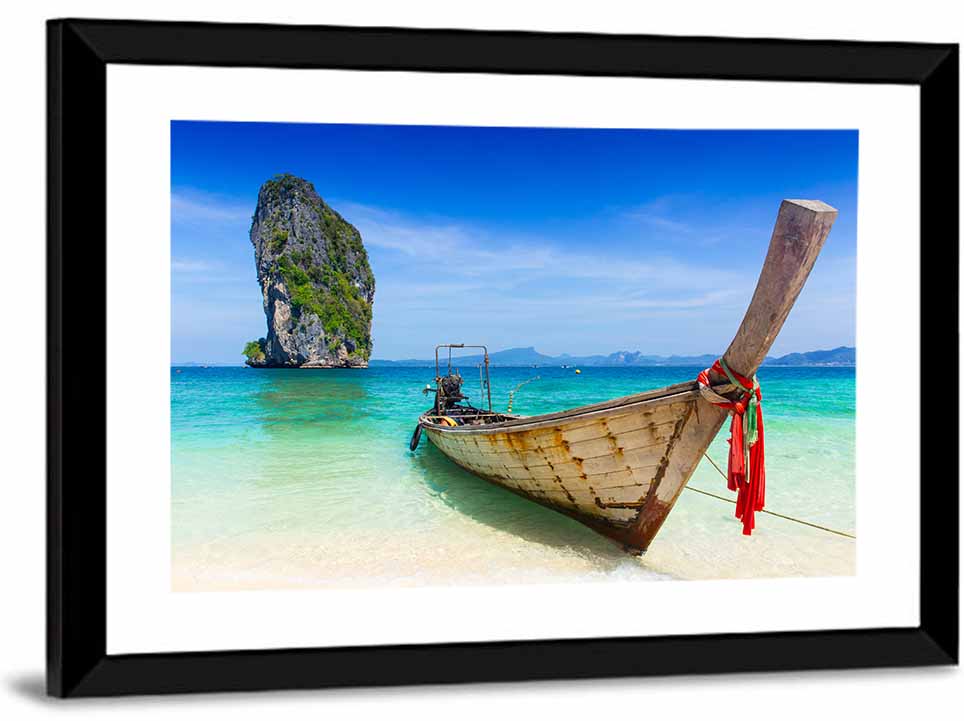Krabi Longtail Boat Seascape Wall Art
