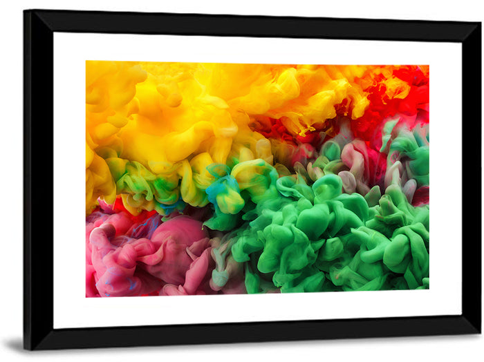 Vibrant Underwater Ink Cloud Abstract Wall Art as a framed print