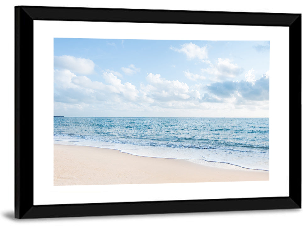 Minimalist Sandy Beach and Gentle Waves Wall Art