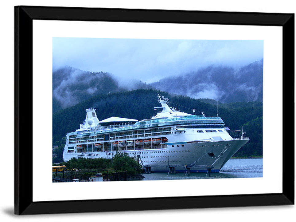 Misty Docked Cruise Ship Wall Art