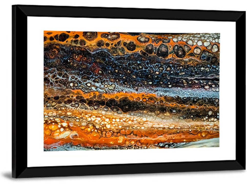 Cosmic River Strata Abstract Pour Wall Art