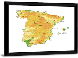 Spain Relief Map Wall Art