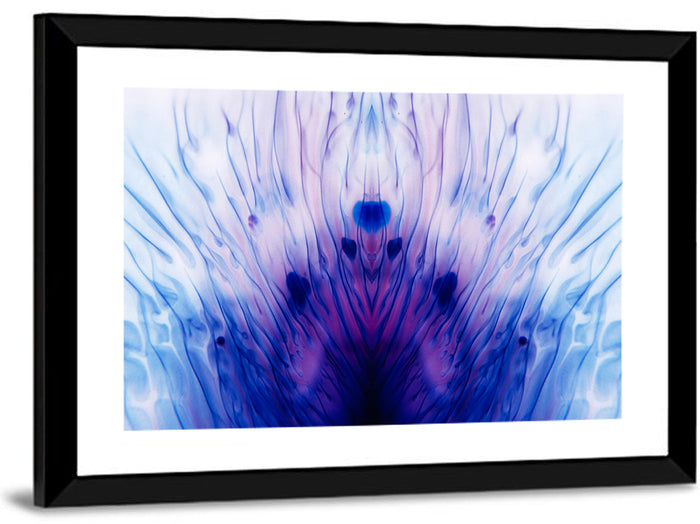 Mirrored Ink Splotch Abstract Wall Art as a framed print